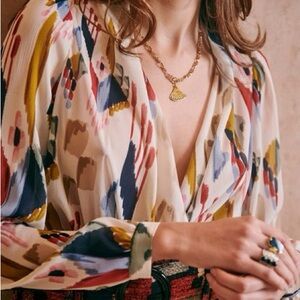 Sezane Abelia Aba Blouse Sz 36